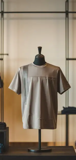 Minimalist grey luxury t-shirt with pocket detail