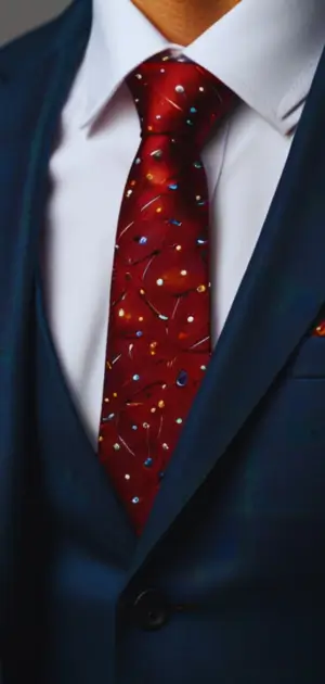 Close-up of microfiber and silk blend men's athletic ties.