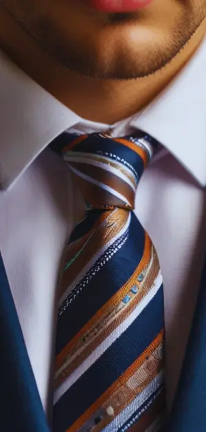 Men’s linen ties in navy and blush, ideal for warm-weather events.