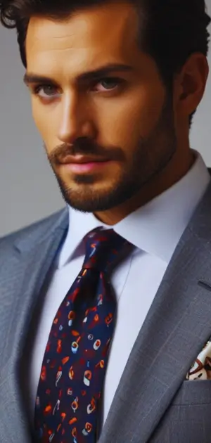 Men’s cotton knit tie with a textured retro design.