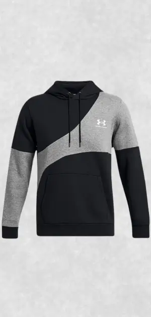 A trendy black and gray men's sports hoodie with a comfortable fit.