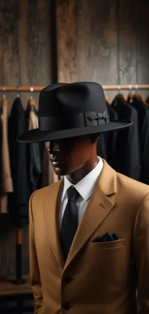 Black Panama hat for men