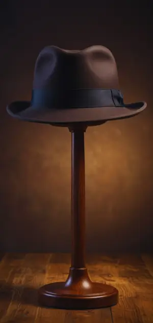 Fur felt homburg hat for luxury events