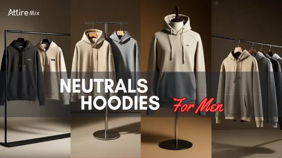 A collection of men's hoodies in neutral shades, perfect for modern casual wear.