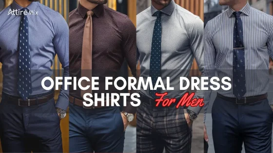 Formal shirts for office wear A variety of men’s office formal dress shirts paired with elegant ties.