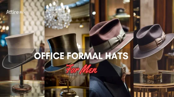 Collage of elegant office formal hats for men