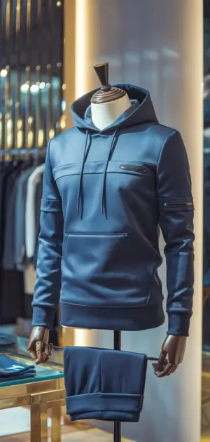 Blue party hoodie for men with sleek design