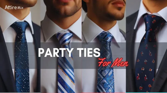 A stylish silk party tie for men displayed with accessories.