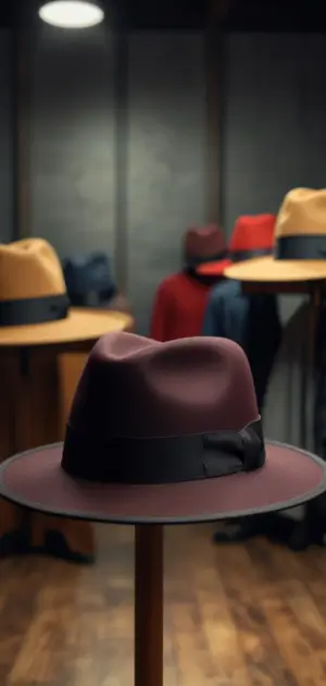Wool felt homburg hat for winter elegance