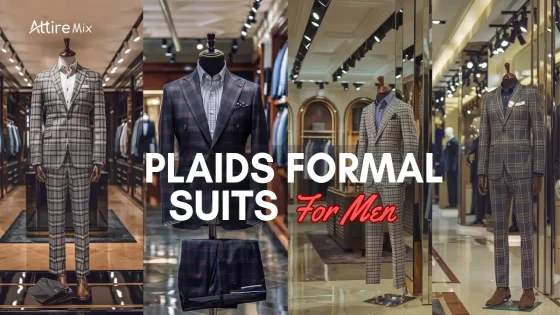 Collage of plaid formal suits for men in premium setups