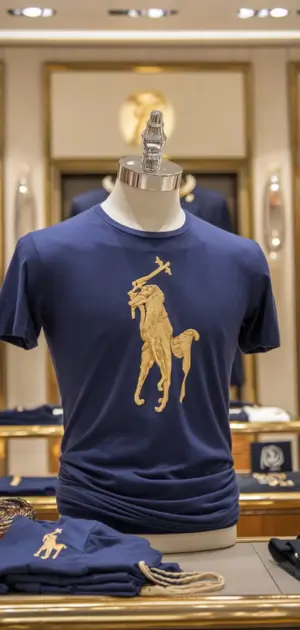 Royal blue Ralph Lauren t-shirt with heraldic logo