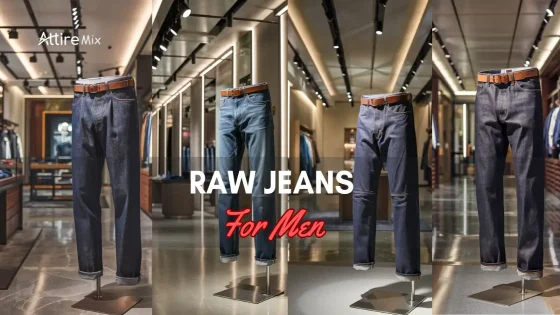 collection of Raw Jeans For men for men displayed on mannequins