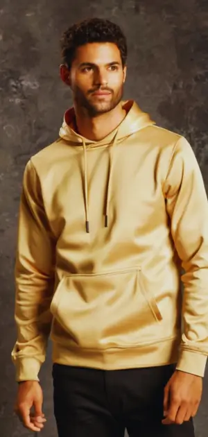 Satin-lined hoodie protecting hair and skin from breakage and frizz.