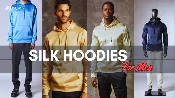 Luxurious silk hoodies for men in classic black and gray designs