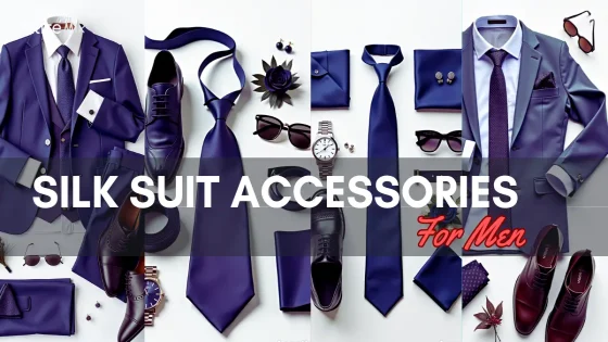 Elegant silk suit accessories for men with ties and pocket squares.