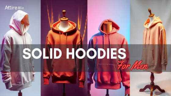 Men’s solid color hoodies collection display