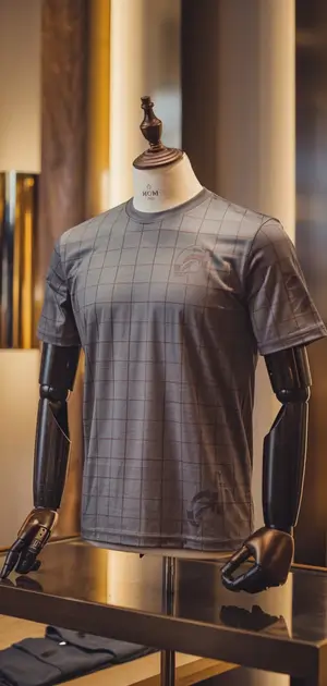 Charcoal solid T-shirt on a mannequin