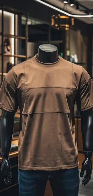 Grey solid T-shirt on a mannequin