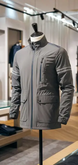 Lightweight gray sports jacket with pockets