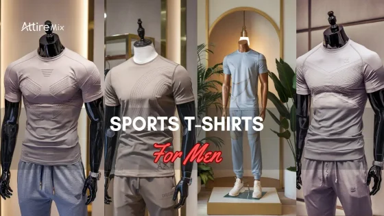 Collection of Sports T-Shirts For men and jogger sets for men in beige and blue tones