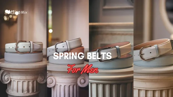 Collection of light-colored spring belts for men