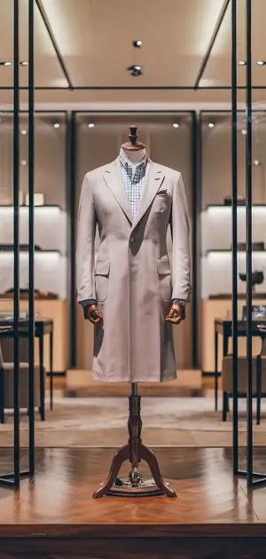 Light cream spring coat with formal design