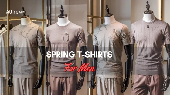 Sophisticated textured T-shirt for men styled with accessories