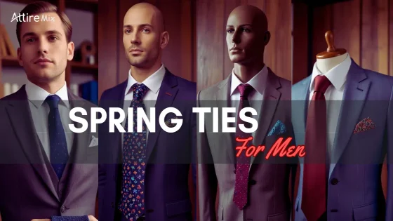 A collection of vibrant spring ties for men with floral and pastel patterns