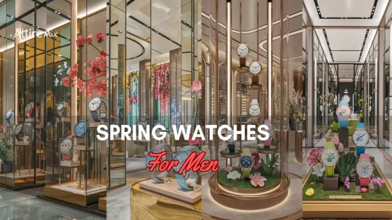 vibrant collection of Spring Watches For men with colorful floral decorations