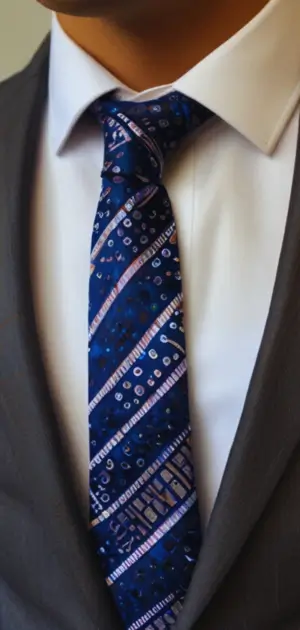 Accessories paired with streetwear ties, including tie bars and leather belts.