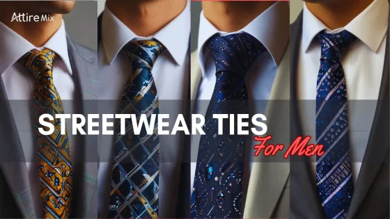 Modern streetwear tie paired with a casual plaid shirt for men.