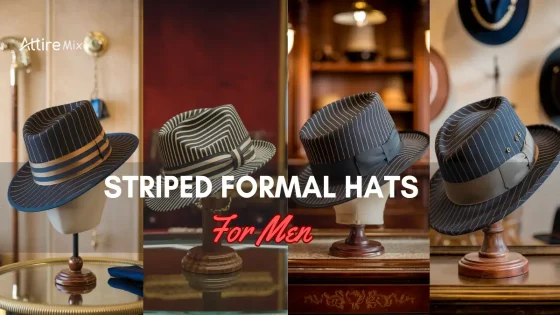 Collection of striped formal hats for men