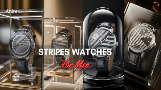 Collection of Stripes Watches For men displayed in elegant settings