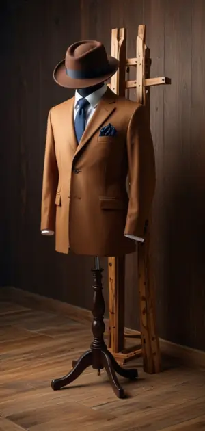 A collection of brown formal hats in various designs