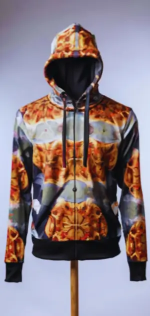 Sporty Full-Zip Polyester Hoodie for Men