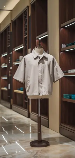 Short-sleeve gray summer jacket for men.