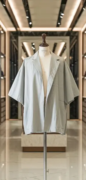 Light gray relaxed-fit men's summer jacket
