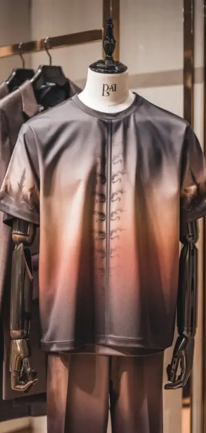 Gradient pattern T-shirt for men with modern detailing.