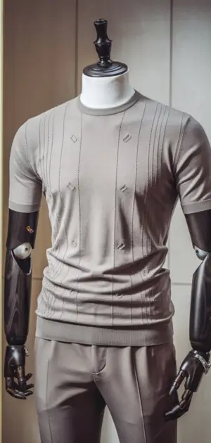 Geometric-patterned summer T-shirt for men with a modern design