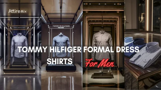 Tommy Hilfiger Formal Dress Shirts For men displayed in various modern retail setups