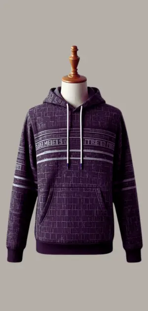 Slim-fit zip-up hoodie with geometric patterns