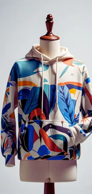 Urban men’s graphic sweatshirt with tribal prints.
