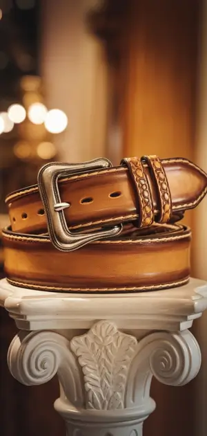 Elegant vintage belt on classical column