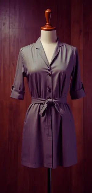 Shift dress with boat neckline in solid muted pastel color