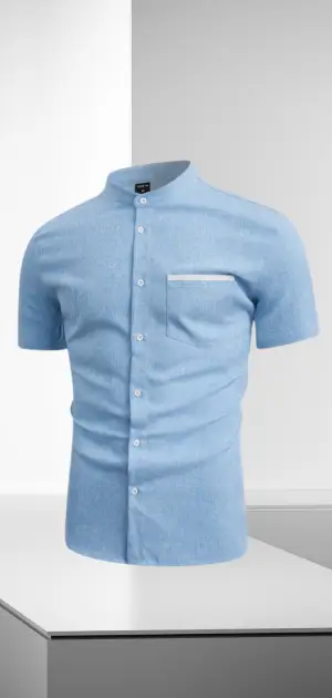 Minimalist design t shirt Light blue minimalist formal shirt with a sleek and contemporary design.