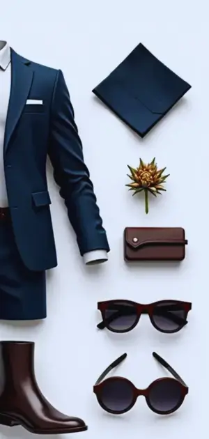 Men’s minimalist formalwear accessories with a scarf.