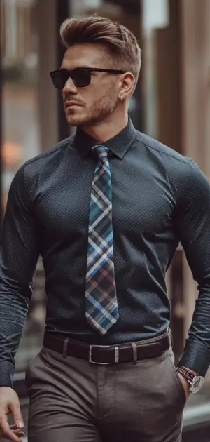 Stylish man in navy sports formal shirt, ideal for office or outings stylish formal shirts for men.