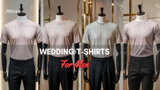Collection of Wedding T-Shirts For men in beige and white designs