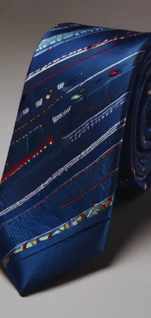 Elegant silk sports tie with navy and white basketball print.