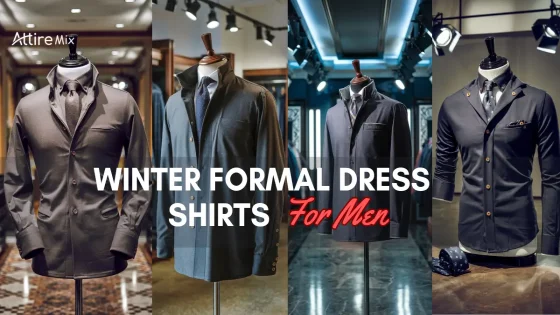 Showcase of winter formal dress shirts for men in elegant and warm styles